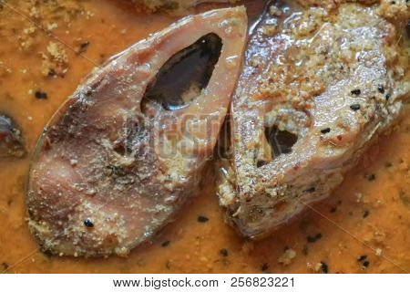 Hilsa Fish Pieces On A Plate.