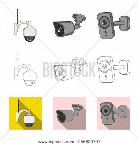 Vector Design Of Cctv And Camera Symbol. Collection Of Cctv And System Stock Symbol For Web.