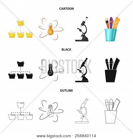 Vector Illustration Of Education And Learning Symbol. Set Of Education And School Vector Icon For St