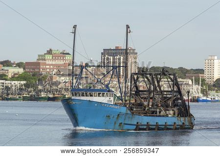 New Bedford, Massachusetts, Usa - September 5, 2018: Commercial Fishing Vessel E.s.s. Pursuit Crossi