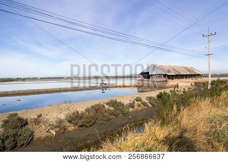 Salt Barn And Sea Salt Pans, Petchaburi Province, Thailand