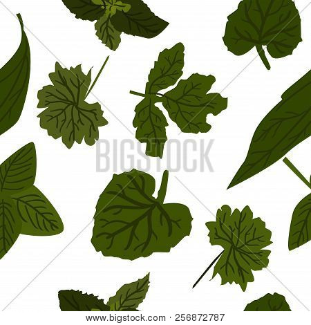 Leaves Vector Illustration. Digital Seamless Pattern  For Your Design.