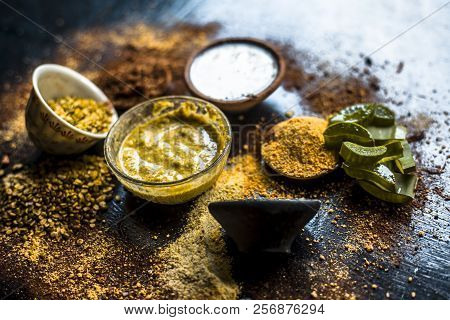 Ayurvedic Face Pack Or Ubtan Of Moong Dal Or Green Lentil Or Mung Dal With Dried Orange Peel Powder,