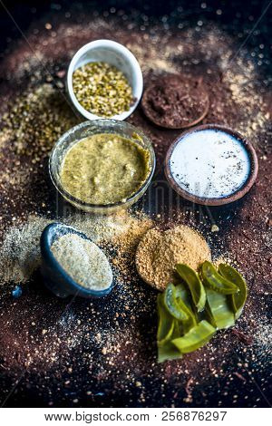 Ayurvedic Face Pack Or Ubtan Of Moong Dal Or Green Lentil Or Mung Dal With Dried Orange Peel Powder,