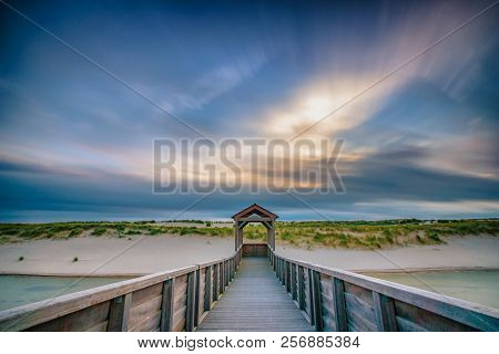 Viewpoint On Artificial Dunes Along The Dutch Coast Near The Coastal Town Of Petten