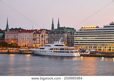 Helsinki  Finland - July 27, 2018: Mega Yacht Avanti