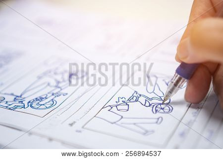Storyboard Or Storytelling Drawing Creative For Film Process Pre-production Media Films Story Script