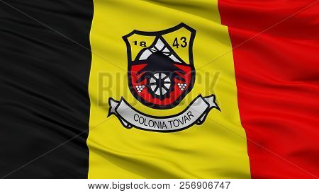 Colonia Tovar City Flag, Venezuela, Closeup View