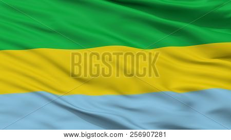Valle Del Guamuez La Hormiga City Flag, Colombia, Putumayo Department, Closeup View