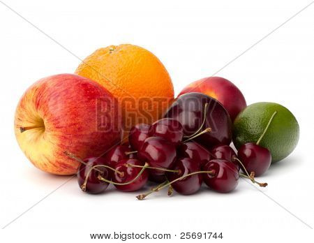 Fruit verscheidenheid geïsoleerd op witte achtergrond