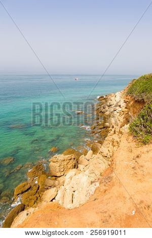 Cliffs Next To The Beaches Of Conil De La Frontera. Cadiz, Andalucia. Spain
