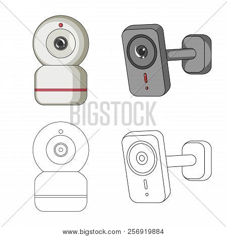 Vector Illustration Of Cctv And Camera Sign. Collection Of Cctv And System Stock Symbol For Web.