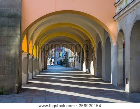 Gallery On Renaissance Street In Old Town In Tarnow, Poland