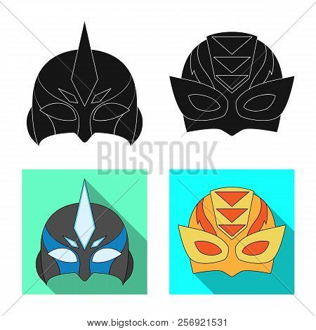 Vector Design Of Hero And Mask Sign. Set Of Hero And Superhero Stock Vector Illustration.