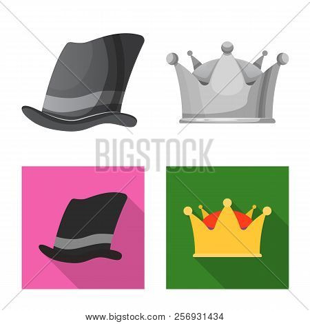 Vector Illustration Of Headwear And Cap Icon. Collection Of Headwear And Accessory Stock Symbol For 