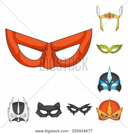 Vector Design Of Hero And Mask Symbol. Set Of Hero And Superhero Stock Vector Illustration.