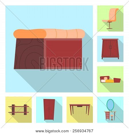 Isolated Object Of Furniture And Apartment Symbol. Set Of Furniture And Home Vector Icon For Stock.