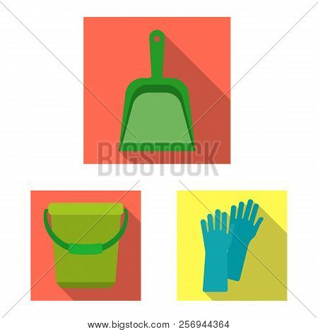 Isolated Object Of Cleaning And Service Sign. Set Of Cleaning And Household Stock Symbol For Web.