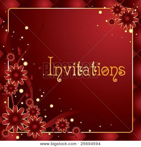 vintage blomstermotiver invitation