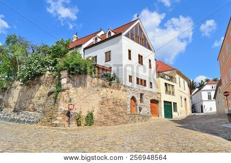 Krems, Austria. Beautiful Cozy Street Of The Old Town In A Sunny Summer Day