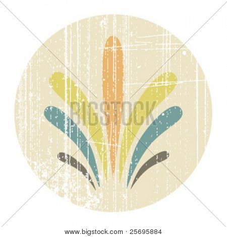 ретро гранж орнамент, легко редактировать