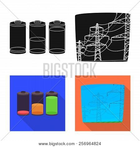Vector Illustration Of Electricity And Electric Sign. Collection Of Electricity And Energy Stock Vec