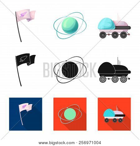 Vector Illustration Of Mars And Space Icon. Set Of Mars And Planet Stock Vector Illustration.