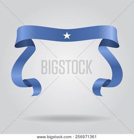 Somalian Flag Wavy Ribbon Background. Vector Illustration.