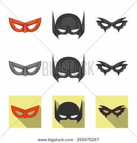 Vector Design Of Hero And Mask Sign. Set Of Hero And Superhero Stock Vector Illustration.