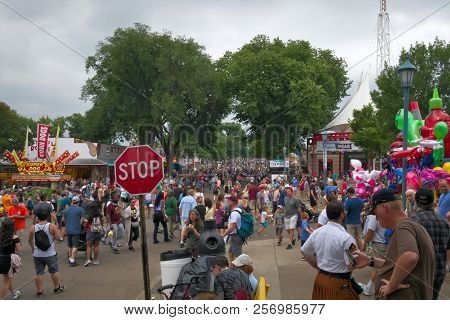 St Paul, Mn - August 27, 2018: The Minnesota State Fair Is The Largest Gathering In Minnesota And Mi