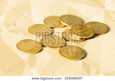 Stack Of Bitcoin Cryptocurrency Technology Blockchain Coins