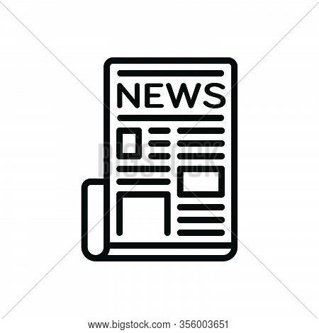 Black Line Icon For Newspaper Tabloid Periodical Magazine Paper Journal Mag News Document Text