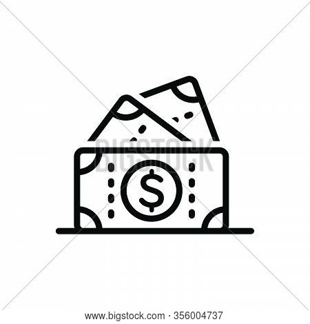 Black Line Icon For Cash Currency Wealth Penny Moolah Piles Mammon Money Dollar