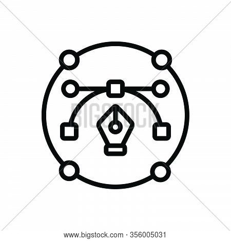 Black Line Icon For Path Anchor-point Tool Bezier Concept Curve Curvature Designer Editable
