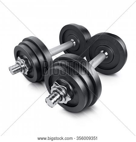 Dumbbell isolated on white background. 3d illustration