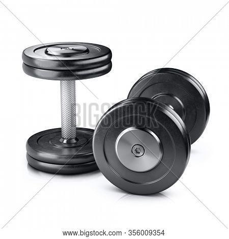 Dumbbell isolated on white background. 3d illustration