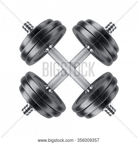 Dumbbell isolated on white background. 3d illustration