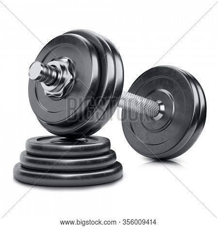 Dumbbell isolated on white background. 3d illustration