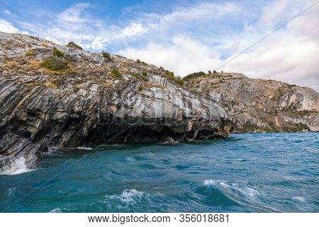 Marble Caves (capillas Del Marmol), General Carrera Lake, Landscape Of Lago Buenos Aires, Patagonia,