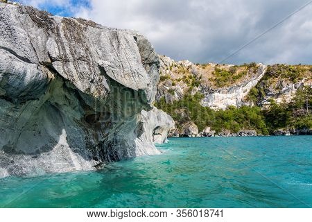 Marble Caves (capillas Del Marmol), General Carrera Lake, Landscape Of Lago Buenos Aires, Patagonia,