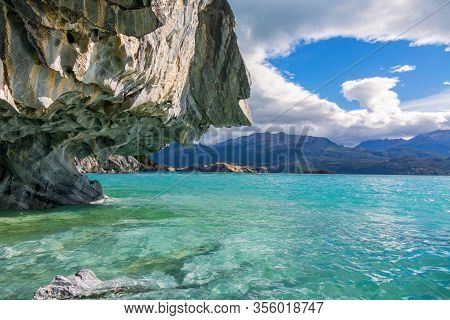 Marble Caves (capillas Del Marmol), General Carrera Lake, Landscape Of Lago Buenos Aires, Patagonia,