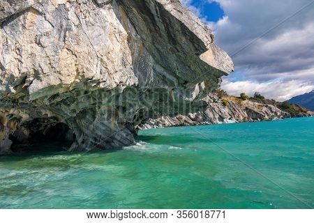 Marble Caves (capillas Del Marmol), General Carrera Lake, Landscape Of Lago Buenos Aires, Patagonia,