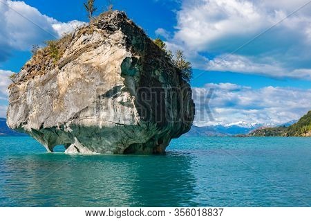 Marble Caves (capillas Del Marmol), General Carrera Lake, Landscape Of Lago Buenos Aires, Patagonia,