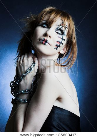 Goth, siyah moda elbise güzel Gotik kız