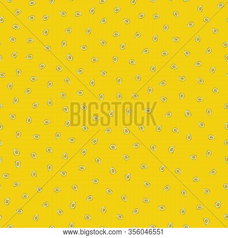 Avocado Ditsy Seamless Vector Pattern Background. Hand Drawn Painterly Tiny Fruit Illustration On Ye