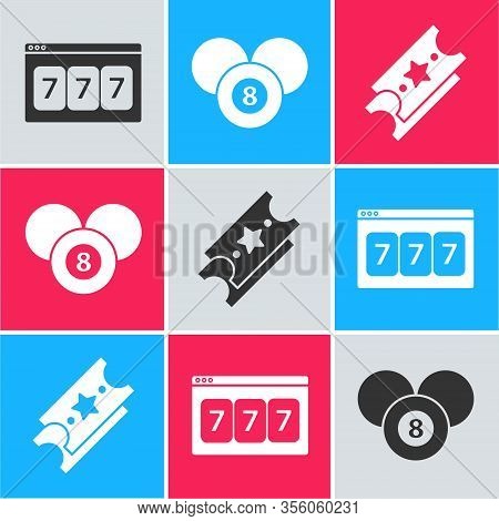 Set Online Slot Machine With Lucky Sevens Jackpot, Billiard Pool Snooker 8 Ball And Lottery Ticket I