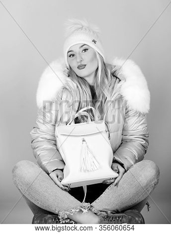 Tender Combination. Matching Accessories. Fashion Accessory. Little Backpack And Knitted Hat. Total 