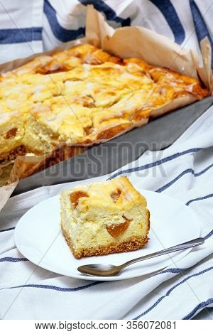Cheese Peaches Plate Piece Tray Baking Protiven Pasty Cake Home Pie Poland