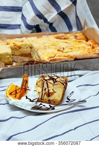 Cheese Peaches Plate Piece Tray Baking Protiven Pasty Cake Home Pie Poland