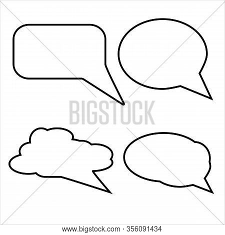 Set Of Hand Drawn Sketched Speech Bubbles Isolated On White Background